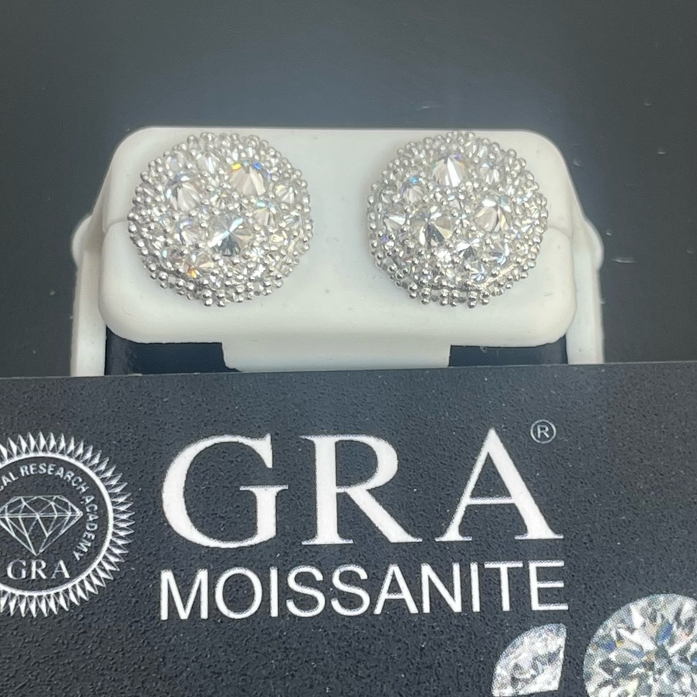 Moissanite nugget earrings silver 925